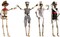 4 Pieces Hanging Skeleton Props With Dress - Halloween Party Supplies,7 Inch Skeleton Figures